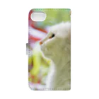 ＊Atelier Sumaco＊の【 森ねこ/シロ 】 iPhone 手帳型ケース A　 Book-Style Smartphone Case :back