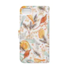 omisoのオレンジと花 Book-Style Smartphone Case :back