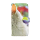 ＊Atelier Sumaco＊の【 森ねこ/シロ 】 iPhone 手帳型ケース A　 Book-Style Smartphone Case