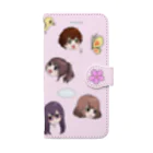 発達花子❀オフィシャルショップの手帳型スマホケース(ピンク) Book-Style Smartphone Case