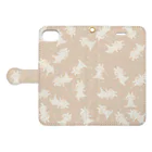 ＊momochy shop＊のお花とうさぎ(ピンク) Book-Style Smartphone Case:Opened (outside)