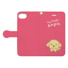 コロ。COLOM.犬いぬdogリボングッズ.のトイプードル犬【アンジー】＃47 Book-Style Smartphone Case:Opened (outside)