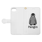 MrKShirtsのPengin (ペンギン) 色デザイン 手帳型スマホケースを開いた場合(外側)