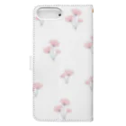 kuroki  miyaの清楚な水彩ピンクの花柄 Book-Style Smartphone Case :back