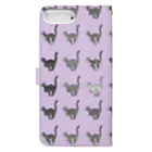 豆つぶのTabbies Cat（総柄） Book-Style Smartphone Case :back