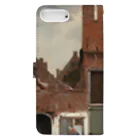 Art Baseの小路 / フェルメール (View of Houses in Delft (The little Street) 1658) Book-Style Smartphone Case :back