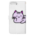 おもち屋さんのごろごろねこ（紫） Book-Style Smartphone Case :back