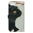 おちょぴの白木蓮と黒猫 Book-Style Smartphone Case :back