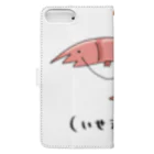 ゆーん@えびのお👑🦐のえびさんあいてむず(スマホケース+文字あり) Book-Style Smartphone Case :back