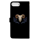 雑貨屋　ひっそりのBlue Goat's Skull Book-Style Smartphone Case :back