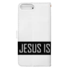 PRAISEのJESUS IS THE LORD(黒） 手帳型スマホケースの裏面