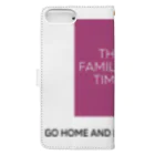 ペアTシャツ屋のシバヤさんの家族の時間(THE FAMILY TIME) ピンク Book-Style Smartphone Case :back