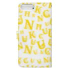 uchukunのUCHUKUNtypoGRAM yellow 手帳型スマホケースの裏面