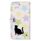 Lunatic Cat-ismの靴下猫のお散歩 Book-Style Smartphone Case :back