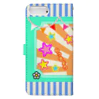 とりこおみやげ店の【非公式】鳥取砂丘グッズ_004_名物・らっきょう（レトロキャラ） Book-Style Smartphone Case :back