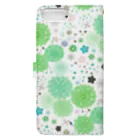 アトリエ・ハンナのflowers(green) Book-Style Smartphone Case :back