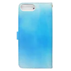 水彩 Ao_watercolorのOcean Blue　水彩 Book-Style Smartphone Case :back