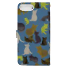 WAMI ARTの猫迷彩blue Book-Style Smartphone Case :back