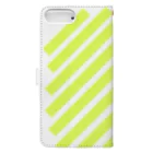 viofranme.のsuzuri_fullgraphicT-template-XL_slash_lime_yellow_ Book-Style Smartphone Case :back