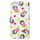 TSUYORONの🍎りんごちゃんとりんご🍏(サイズ変更できます) Book-Style Smartphone Case :back