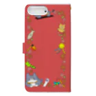 シーズー愛の花柄シーズー〜猫を添えて〜RED〜 Book-Style Smartphone Case :back