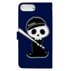 おやじ工房のBaseball skall （スマホケース・紺） Book-Style Smartphone Case :back