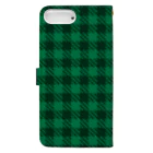 orange_honeyのチェック　緑2 Book-Style Smartphone Case :back