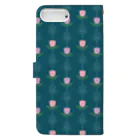 SANKAKU DESIGN STOREのシックモダンな北欧のお花3色。 D/min Book-Style Smartphone Case :back