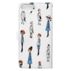 てら ねこグッズのI WISH I WERE A BIRD.青い服 Book-Style Smartphone Case :back