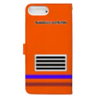 サムライデザインウォレットフォンケースのレトロメカ×オレンジ Book-Style Smartphone Case :back