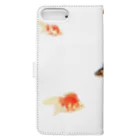 海賊猫 cocoの『夏祭り』 夏 琉金 金魚 金魚すくい 浮世絵 Book-Style Smartphone Case :back