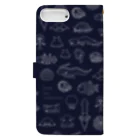 深海Collectiteの深海生物集合（ライン）ネイビー Book-Style Smartphone Case :back