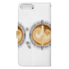 Prism coffee beanの【Lady's sweet coffee】ラテアート エレガンスリーフ  / With accessories ～2杯目～ Book-Style Smartphone Case :back