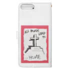 LUNARHOLIC STOREの偽諺～弐～「全ての道はホームに通ず」(赤縁) Book-Style Smartphone Case :back