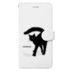 小鳥と映画館の黒猫たんのおちりが堪能出来る権利の付与 黒ロゴ Book-Style Smartphone Case