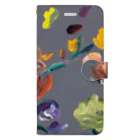 witnessのgray back flowers Book-Style Smartphone Case