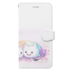 ねこさん爆発ショップのねこさんとレインボーネコケムシお花畑 Book-Style Smartphone Case