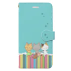 michi's storeの虹色にゃんこケース Book-Style Smartphone Case