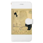 Art Baseのグスタフ・クリムト / 1901 /Januar / Gustav Klimt Book-Style Smartphone Case
