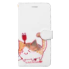 ねこさん爆発ショップのねこさんと三毛猫とリンゴ Book-Style Smartphone Case