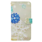 Gozain🍀の雪の結晶❄️ 手帳型スマホケース
