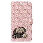 パグ PUG ぱぐ  OHMAI GALLERYのパグ-ぱぐ-PUG-パーグー-2 手帳型iPhoneケース Book-Style Smartphone Case