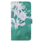 宵花火の繊細な花びら(緑) Book-Style Smartphone Case