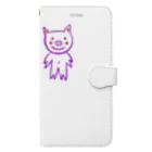 mkmoondesign のパープルピッグくん Book-Style Smartphone Case