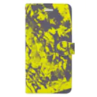 兎派のH.I.W.M.T.L #2(yellow×gray) 手帳型スマホケース