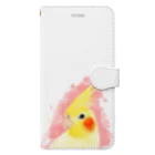 まめるりはことりのほんわかオカメインコ　ルチノー【まめるりはことり】 Book-Style Smartphone Case