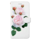 コマタヒチの蕾のついたピンクの薔薇 Book-Style Smartphone Case