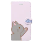 かわいいもののおみせ　いそぎんちゃくのお魚にゃー　グレー Book-Style Smartphone Case