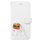 Hello Happy Catのじろにゃんたちとハンバーガー Book-Style Smartphone Case