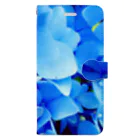✯しーくん。の【紫陽花・ブルー】iPhoneケース 手帳型スマホケース